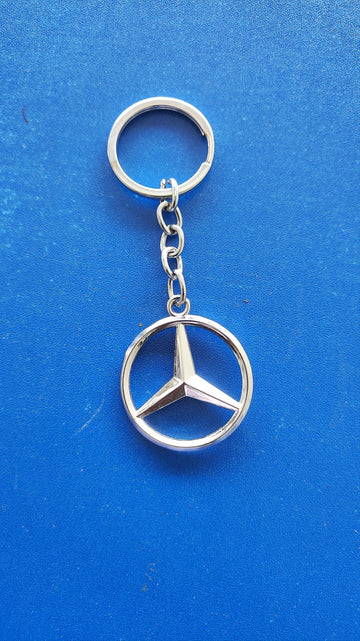06 Mercedes Benz Logo Keychain |Mercedes Benz Logo Silver Keychain for Car and Bikes
