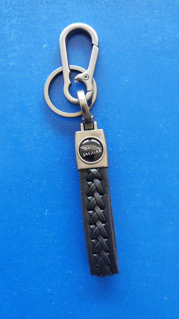 18 Jaguar Logo Keychain| Jaguar Logo Steel and Leather Keychain for Car and bikes