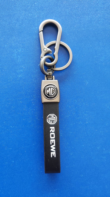 19 MG Roewe Logo Keychain| MG Roewe Logo Steel and Leather Keychain for Car and bikes