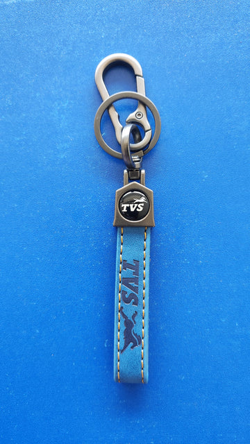 21 TVS Logo Keychain| TVS Logo Steel and Leather Keychain for Car and bikes
