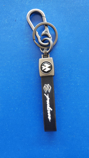 24 Pulsar Logo Keychain| Pulsar Logo Steel and Leather Keychain for Car and bikes