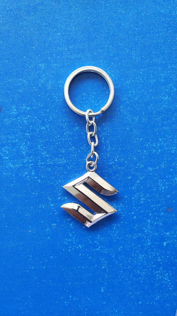 Suzuki Logo Keychain 02 |Suzuki Logo Silver Keychain for Car and Bikes