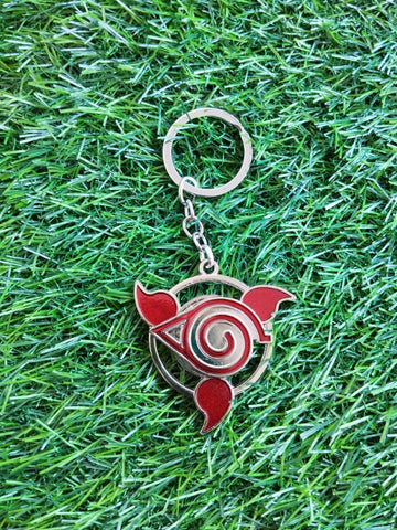 Naruto Sharingan Keychains for Kids | Leaf Village Symbol Spinner Keychains for School bags | Shop Now