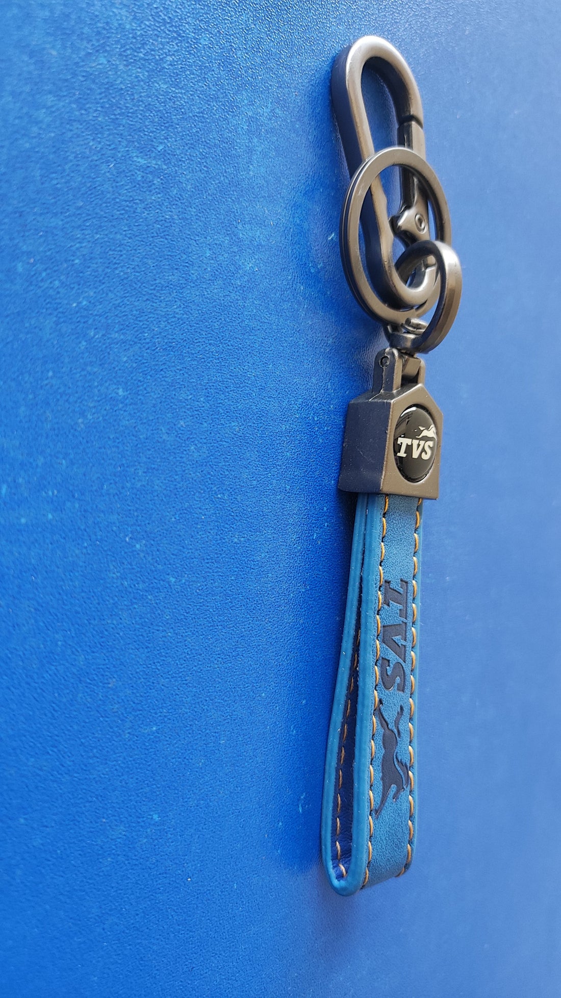 21 TVS Logo Keychain| TVS Logo Steel and Leather Keychain for Car and bikes