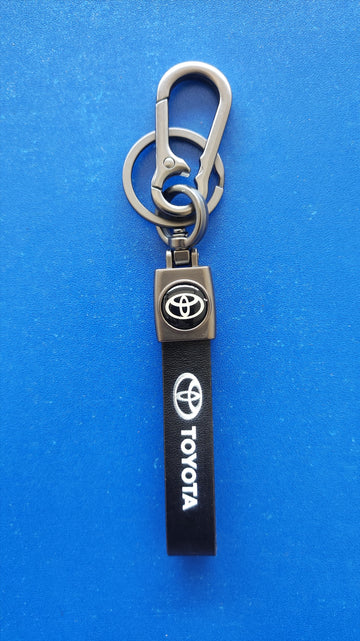 14 Toyota Logo Keychain | Toyota Logo Steel and Leather Keychain for Car and Bikes