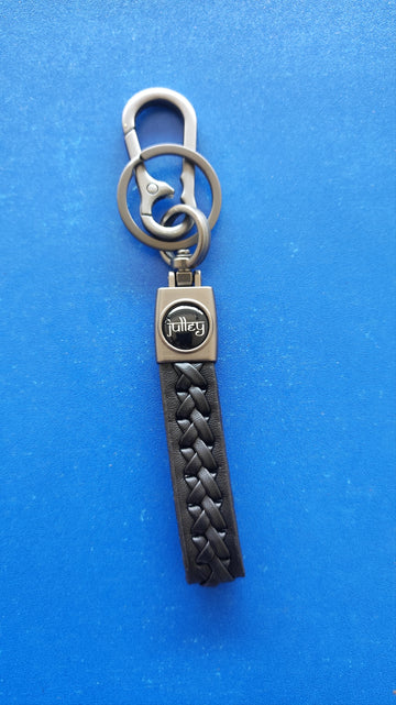 16Juiiey Logo Keychain| Juiiey Logo Steel and Leather Keychain for Car and bikes
