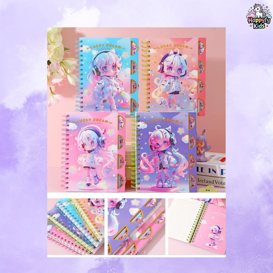 Korean A5 Size 4 Subjects Notebooks | Fancy Premium Korean Notebooks | Shop Now