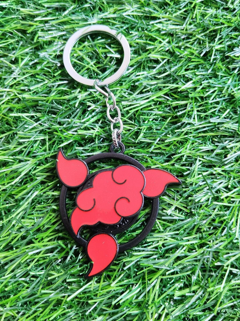 Naruto Keychains for Kids | Akatsuki Red Cloud Spinner Keychains for School bags | Buy Online