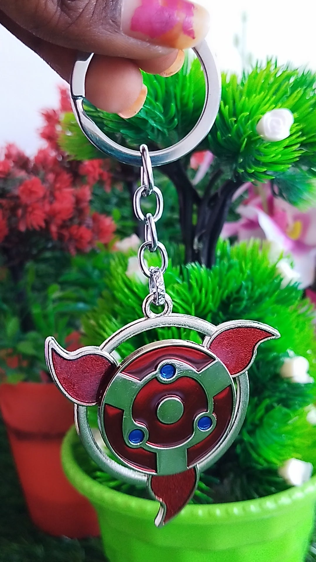 Madara Red Sharingan Keychains for Kids| Madara Uchiha Mangekyo Sharingan Eye Spinner Keychains for School bags | Shop Now
