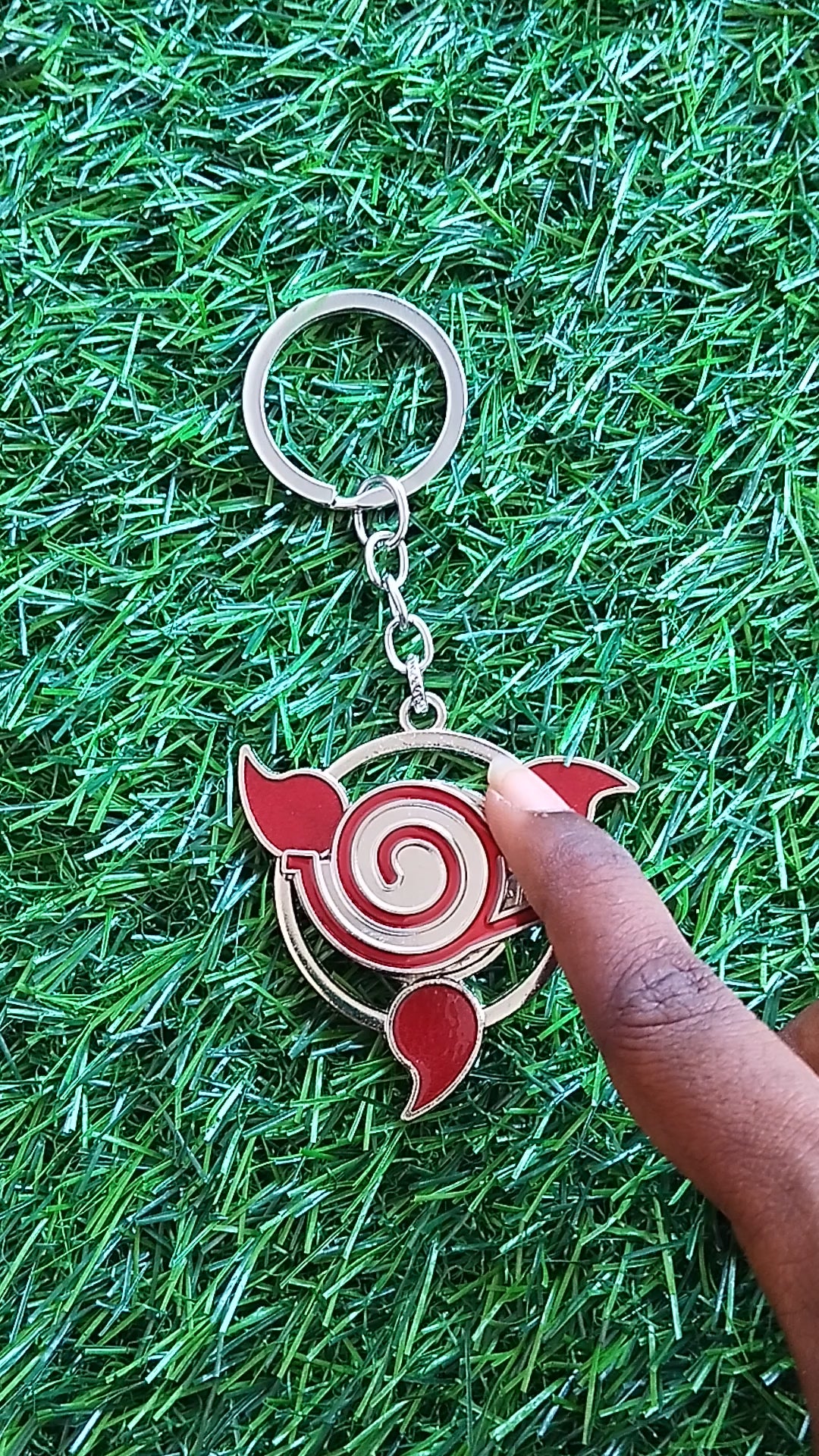 Naruto Sharingan Keychains for Kids | Leaf Village Symbol Spinner Keychains for School bags | Shop Now