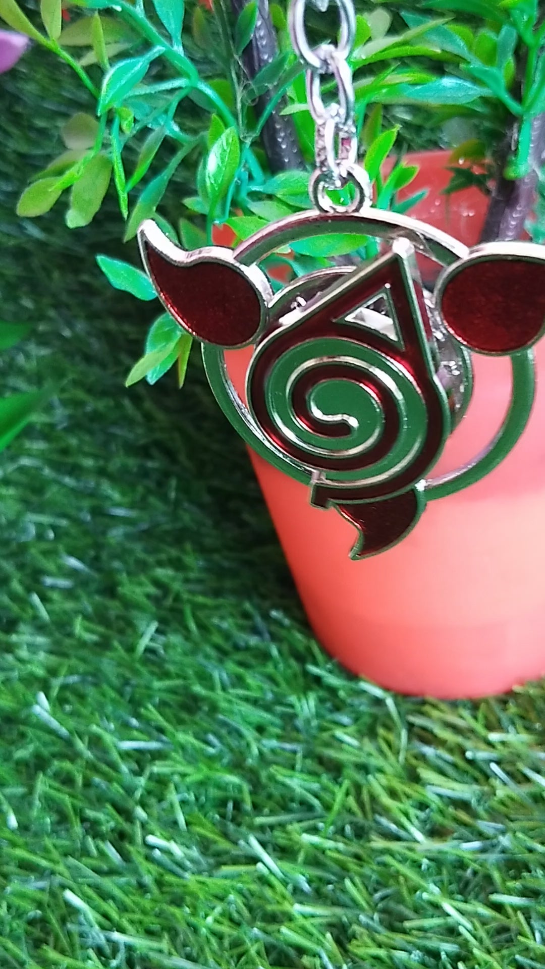 Naruto Sharingan Keychains for Kids | Leaf Village Symbol Spinner Keychains for School bags | Shop Now